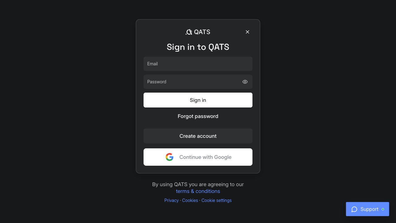Sign in with Google on the web and in the app: QATS screenshot